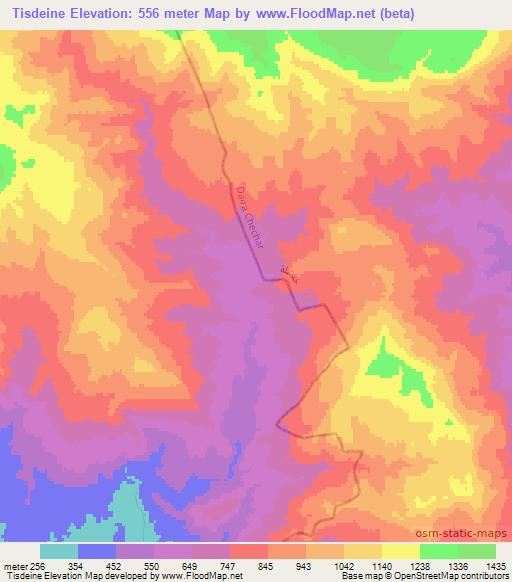 Tisdeine,Algeria Elevation Map