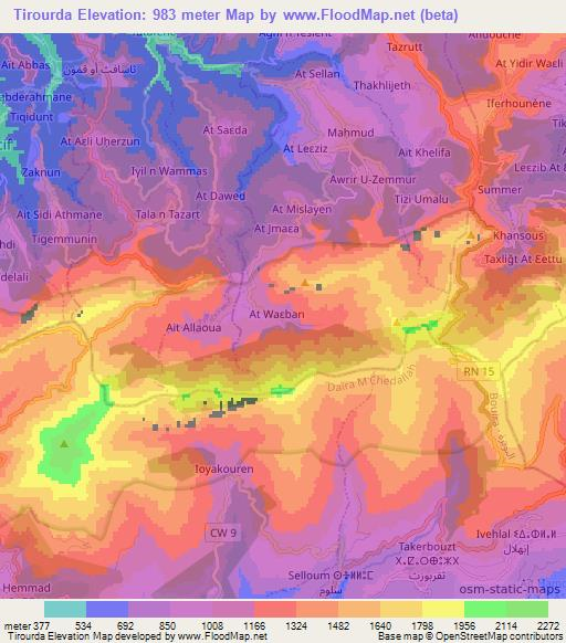 Tirourda,Algeria Elevation Map