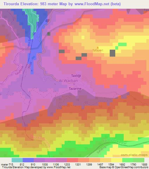 Tirourda,Algeria Elevation Map