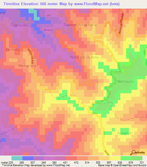Tirmitine,Algeria Elevation Map