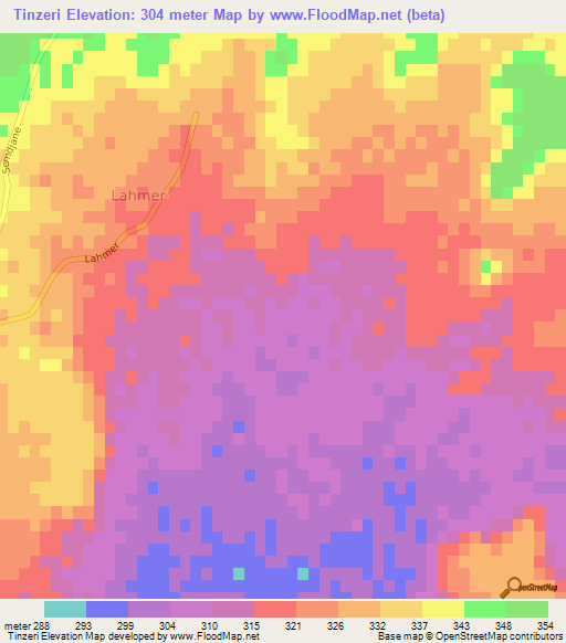 Tinzeri,Algeria Elevation Map