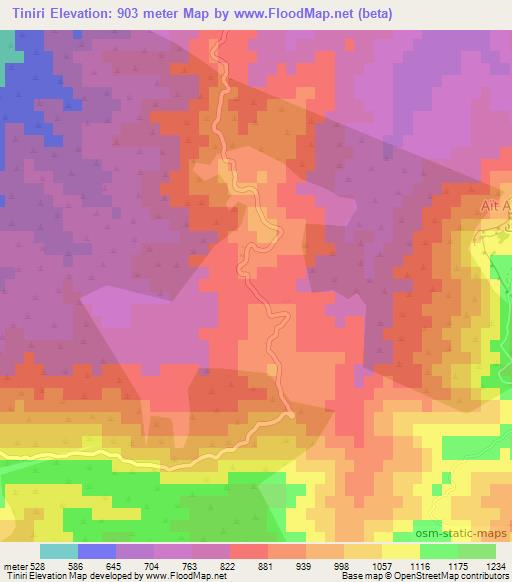 Tiniri,Algeria Elevation Map
