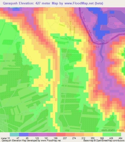 Qaraqush,Jordan Elevation Map