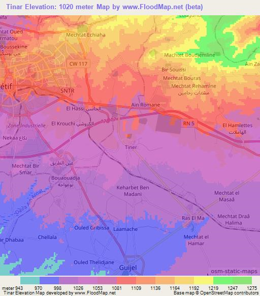 Tinar,Algeria Elevation Map