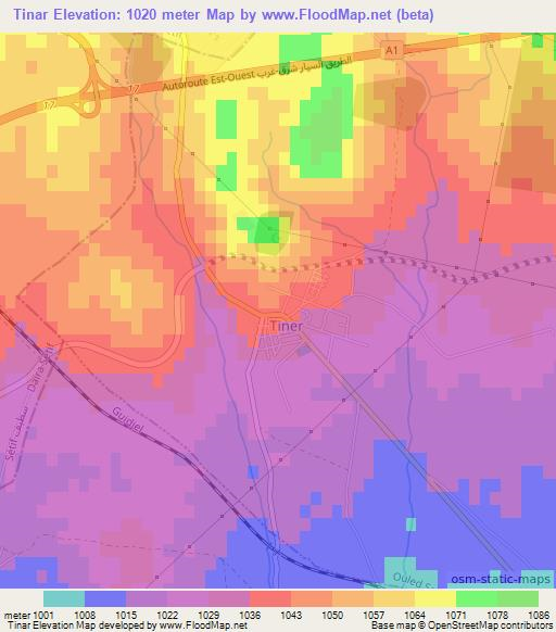 Tinar,Algeria Elevation Map