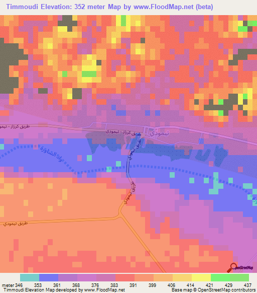 Timmoudi,Algeria Elevation Map