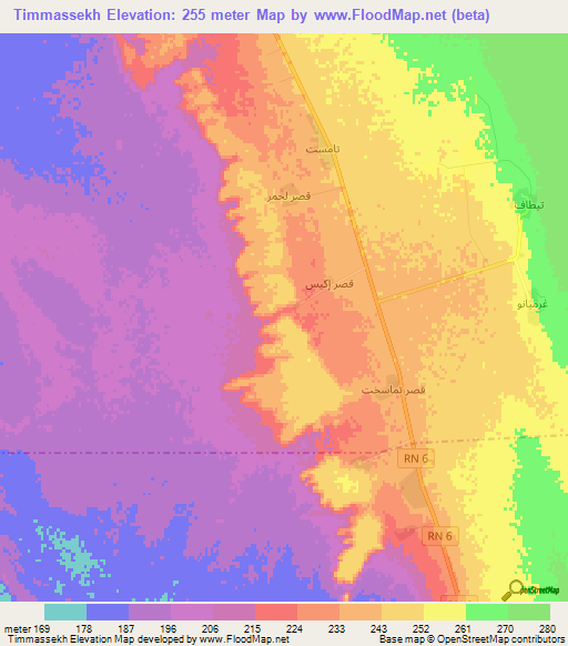Timmassekh,Algeria Elevation Map