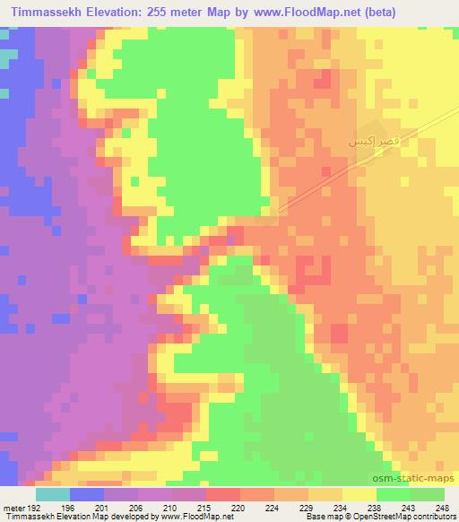 Timmassekh,Algeria Elevation Map