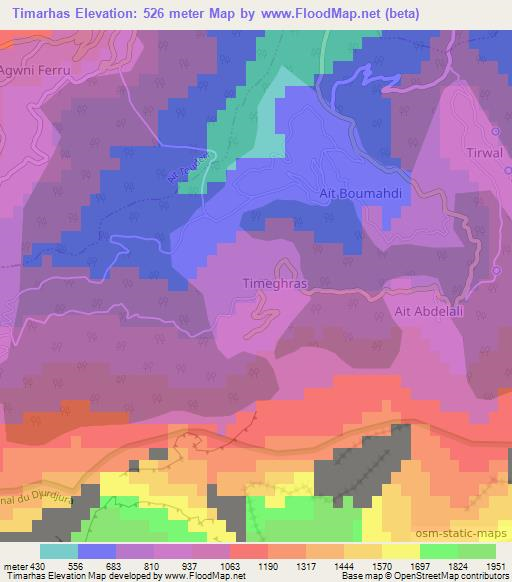 Timarhas,Algeria Elevation Map