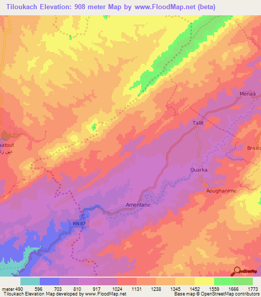 Tiloukach,Algeria Elevation Map