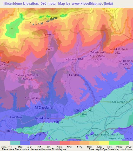 Tikseridene,Algeria Elevation Map