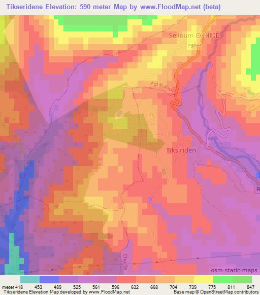 Tikseridene,Algeria Elevation Map