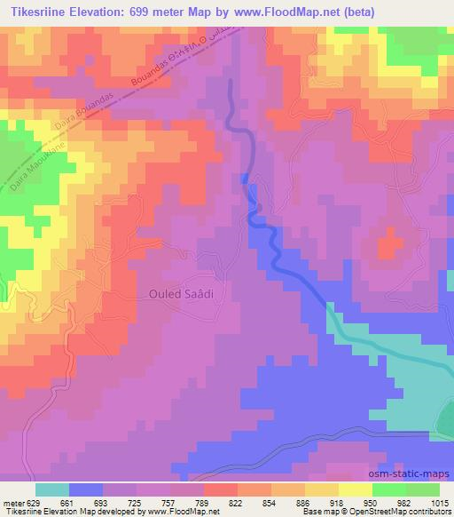 Tikesriine,Algeria Elevation Map