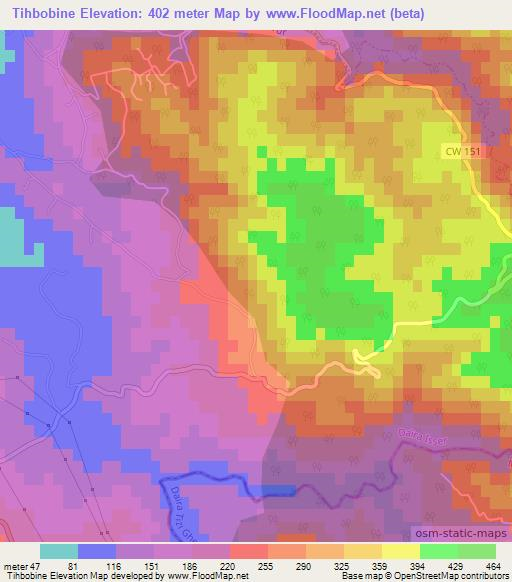 Tihbobine,Algeria Elevation Map