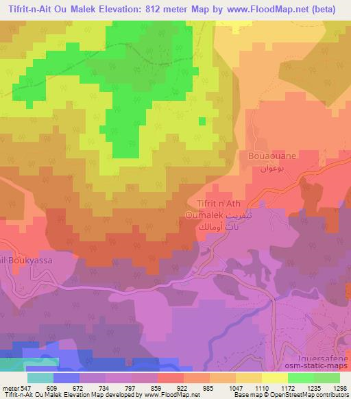 Tifrit-n-Ait Ou Malek,Algeria Elevation Map