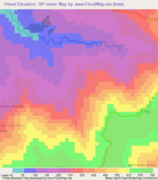 Tifrest,Algeria Elevation Map