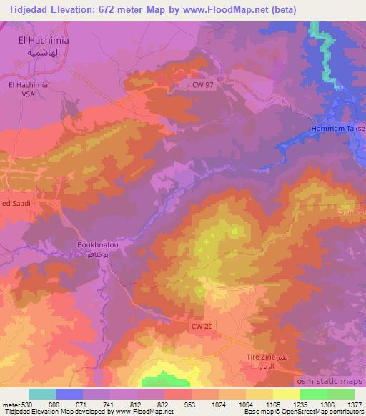Tidjedad,Algeria Elevation Map