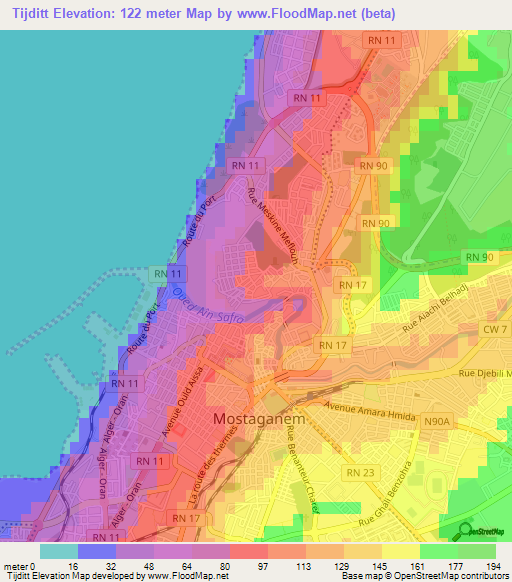 Tijditt,Algeria Elevation Map