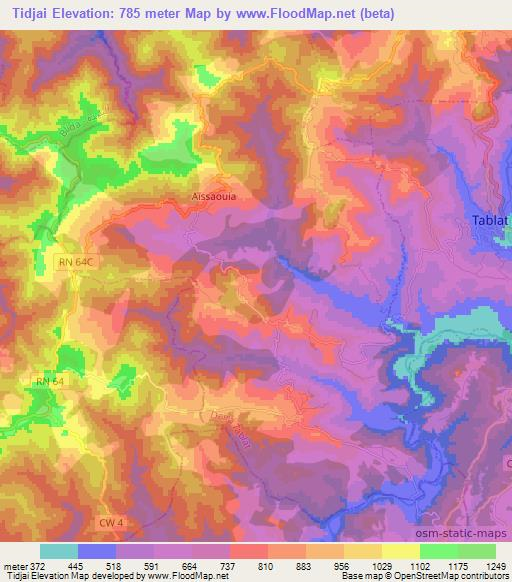 Tidjai,Algeria Elevation Map