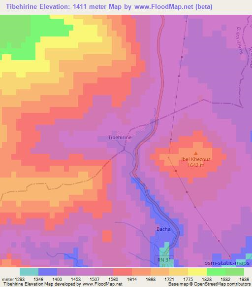 Tibehirine,Algeria Elevation Map