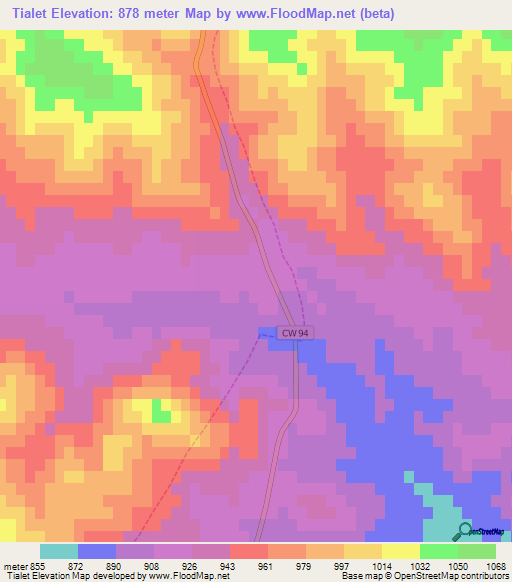 Tialet,Algeria Elevation Map