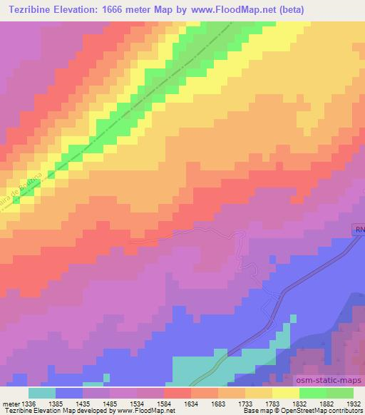Tezribine,Algeria Elevation Map