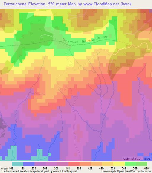 Tertouchene,Algeria Elevation Map