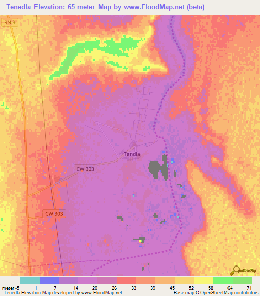 Tenedla,Algeria Elevation Map