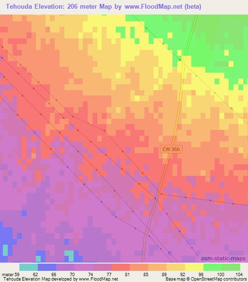 Tehouda,Algeria Elevation Map