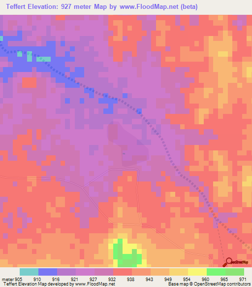 Teffert,Algeria Elevation Map
