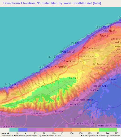 Tefeschoun,Algeria Elevation Map