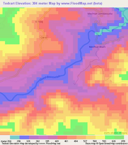 Tedrart,Algeria Elevation Map