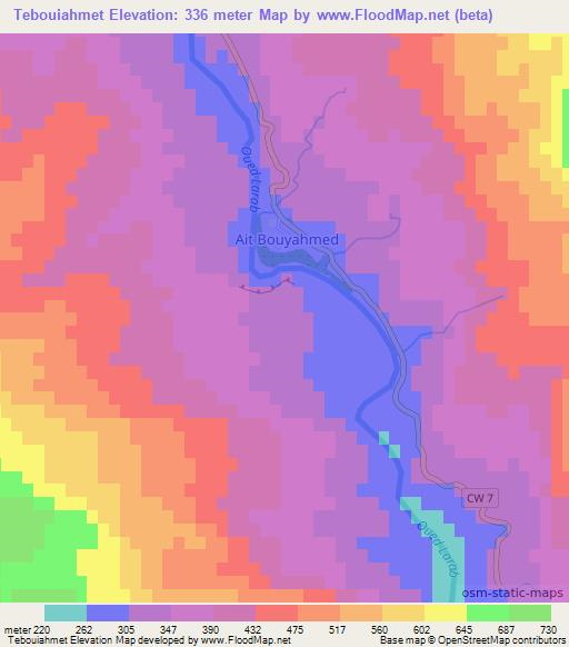 Tebouiahmet,Algeria Elevation Map