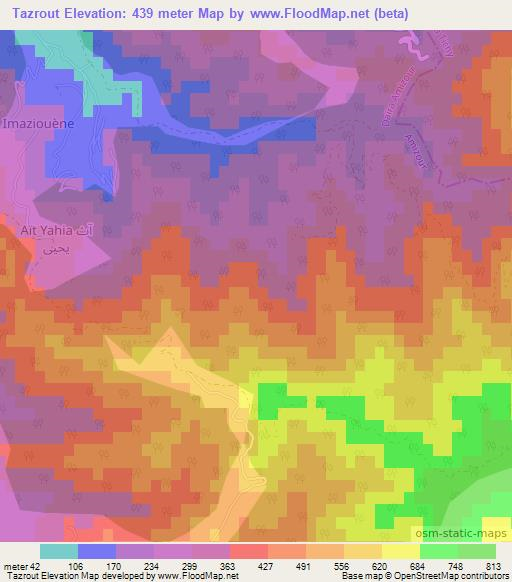 Tazrout,Algeria Elevation Map