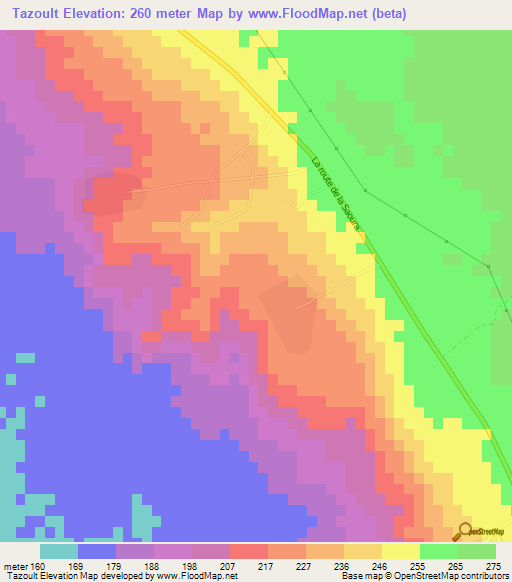 Tazoult,Algeria Elevation Map