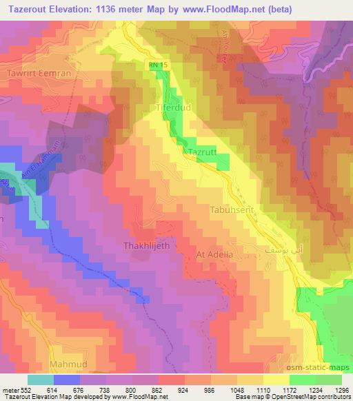 Tazerout,Algeria Elevation Map