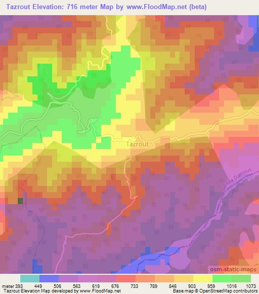 Tazrout,Algeria Elevation Map