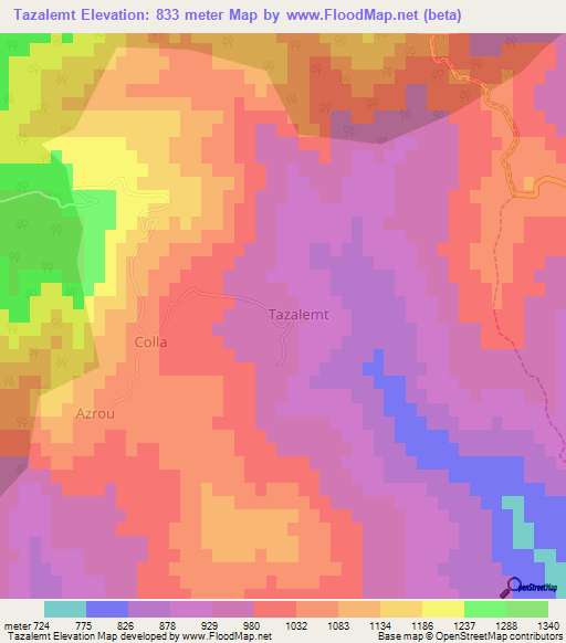 Tazalemt,Algeria Elevation Map