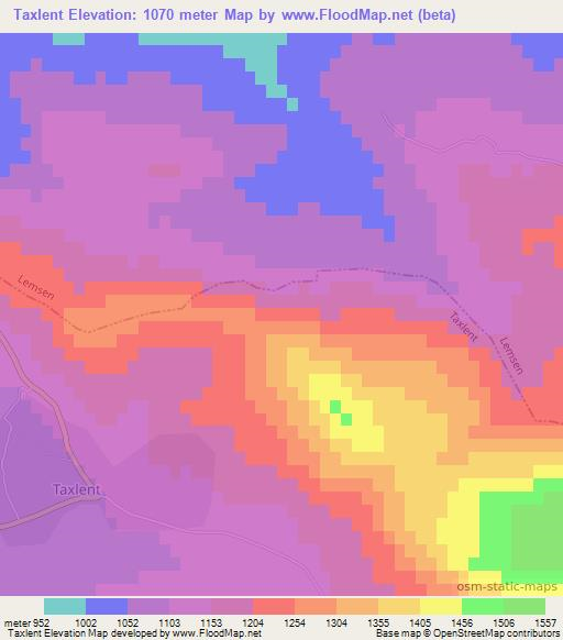 Taxlent,Algeria Elevation Map