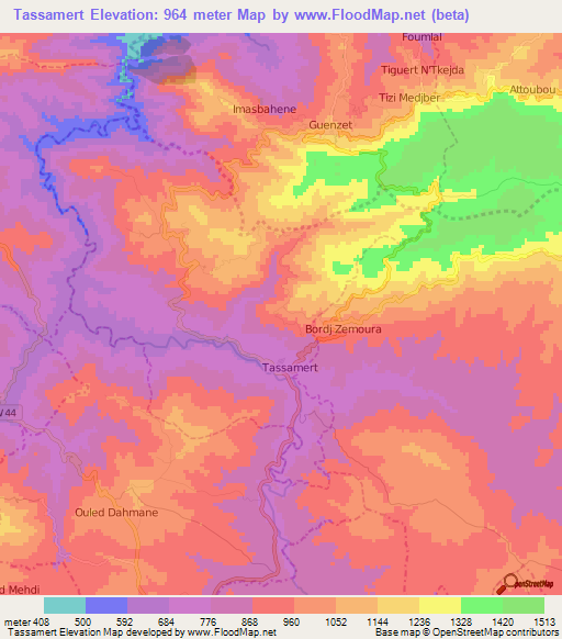 Tassamert,Algeria Elevation Map
