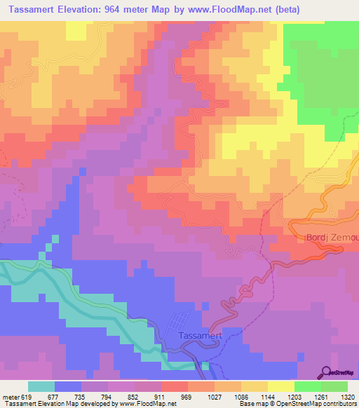 Tassamert,Algeria Elevation Map