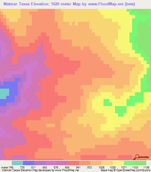 Matmar Tassa,Algeria Elevation Map