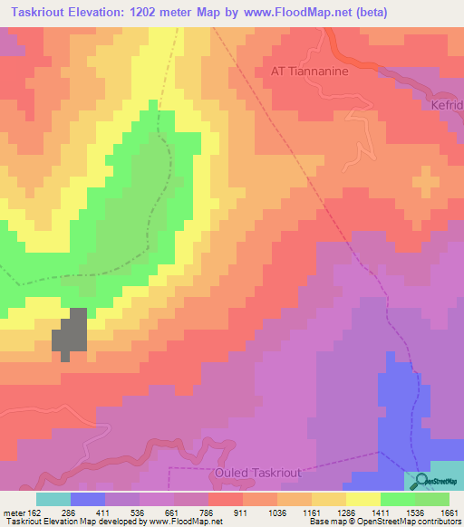 Taskriout,Algeria Elevation Map