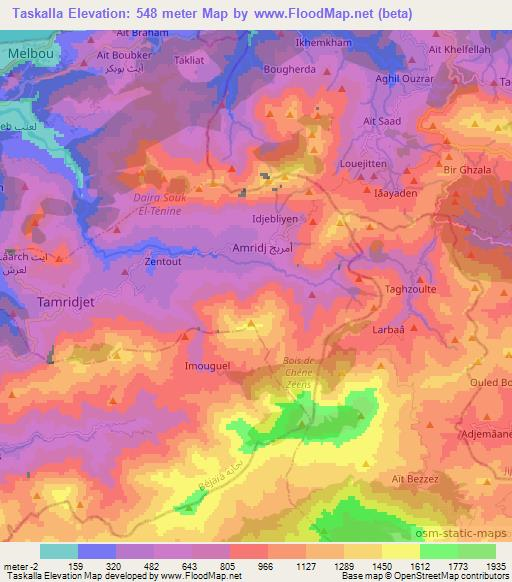 Taskalla,Algeria Elevation Map