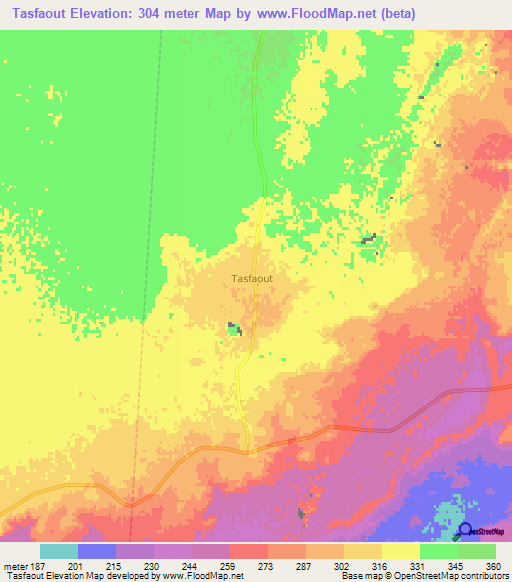 Tasfaout,Algeria Elevation Map