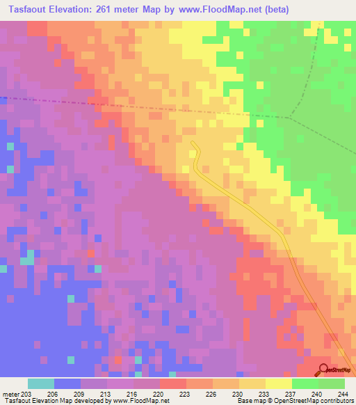 Tasfaout,Algeria Elevation Map