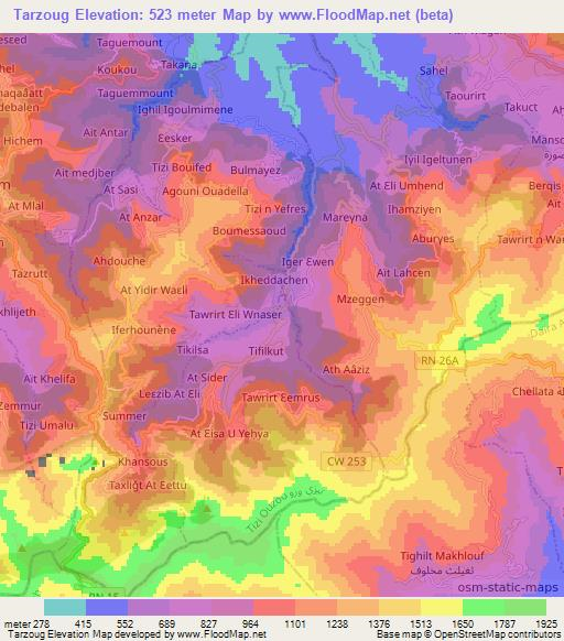 Tarzoug,Algeria Elevation Map