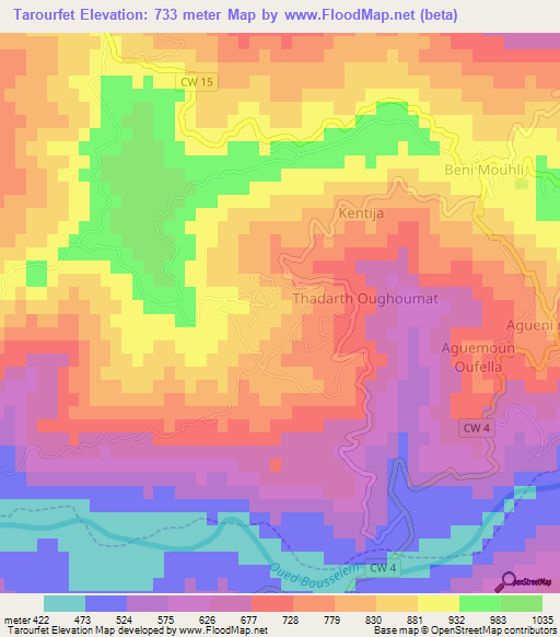 Tarourfet,Algeria Elevation Map
