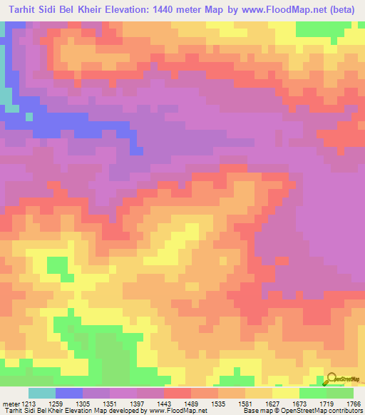 Tarhit Sidi Bel Kheir,Algeria Elevation Map