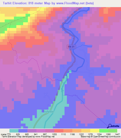 Tarhit,Algeria Elevation Map
